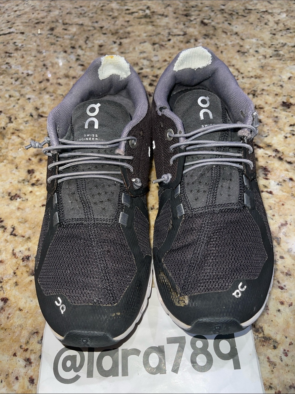 On Running Cloud Black Lace-Up Running Shoes